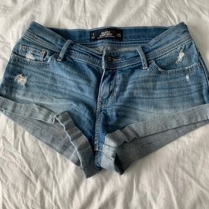 low rise, denim short shorts